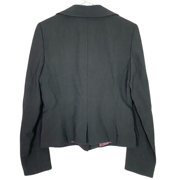ABS Allen Schwartz Blazer Jacket Womens Size 6 Small Dark Gray Business Wear - Picture 2 of 11